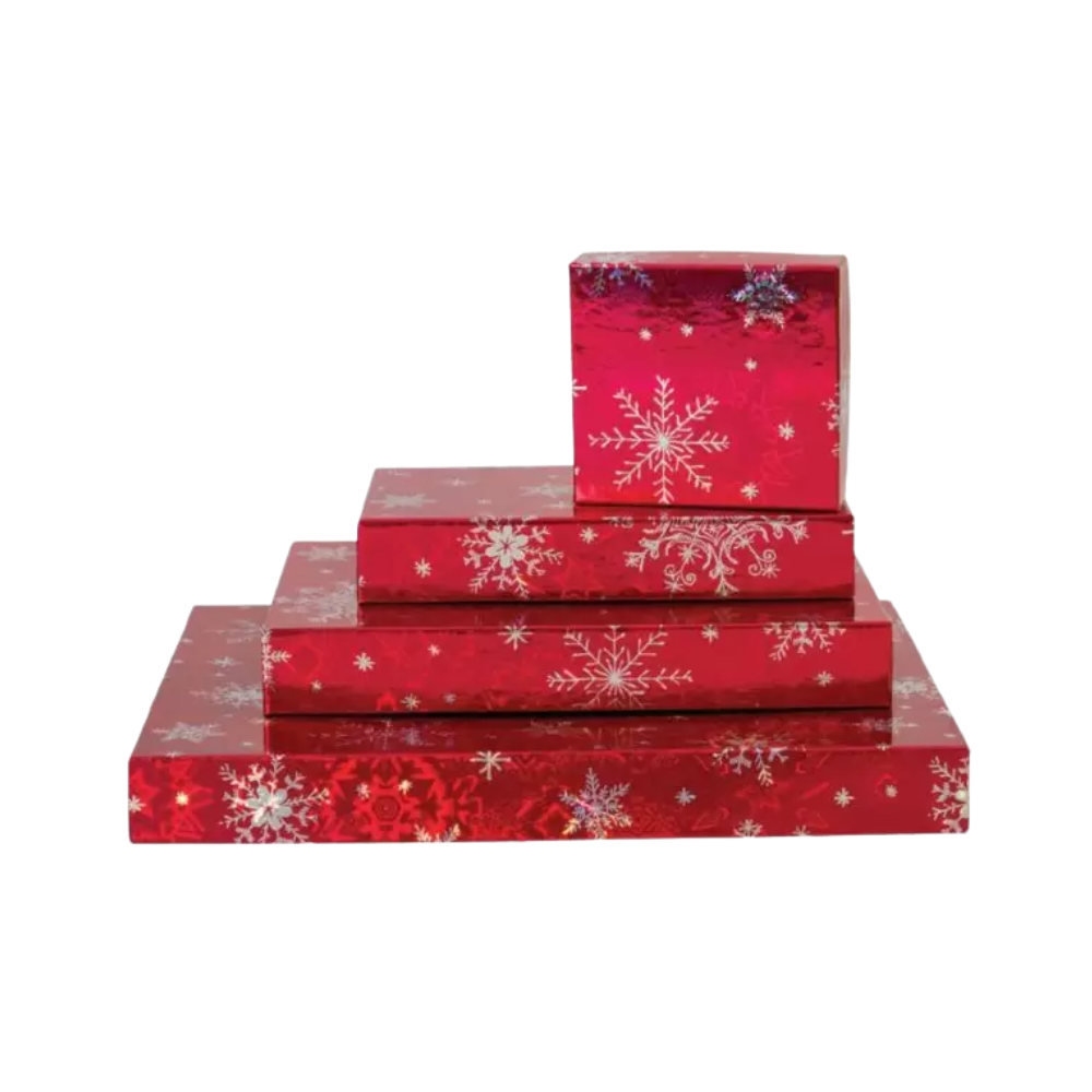 Red Snowflake Rigid Candy Boxes