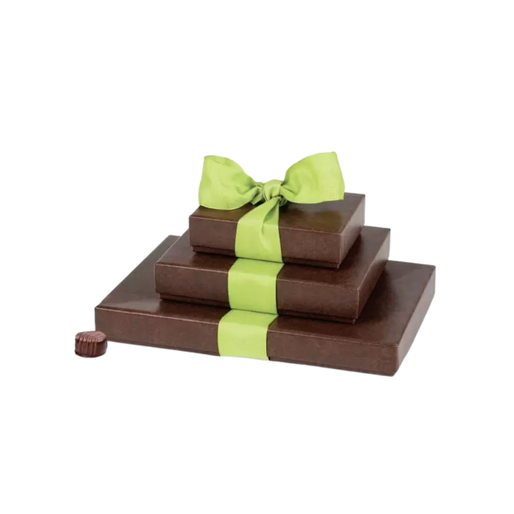 Brown Faux Leather Rigid Chocolate Boxes