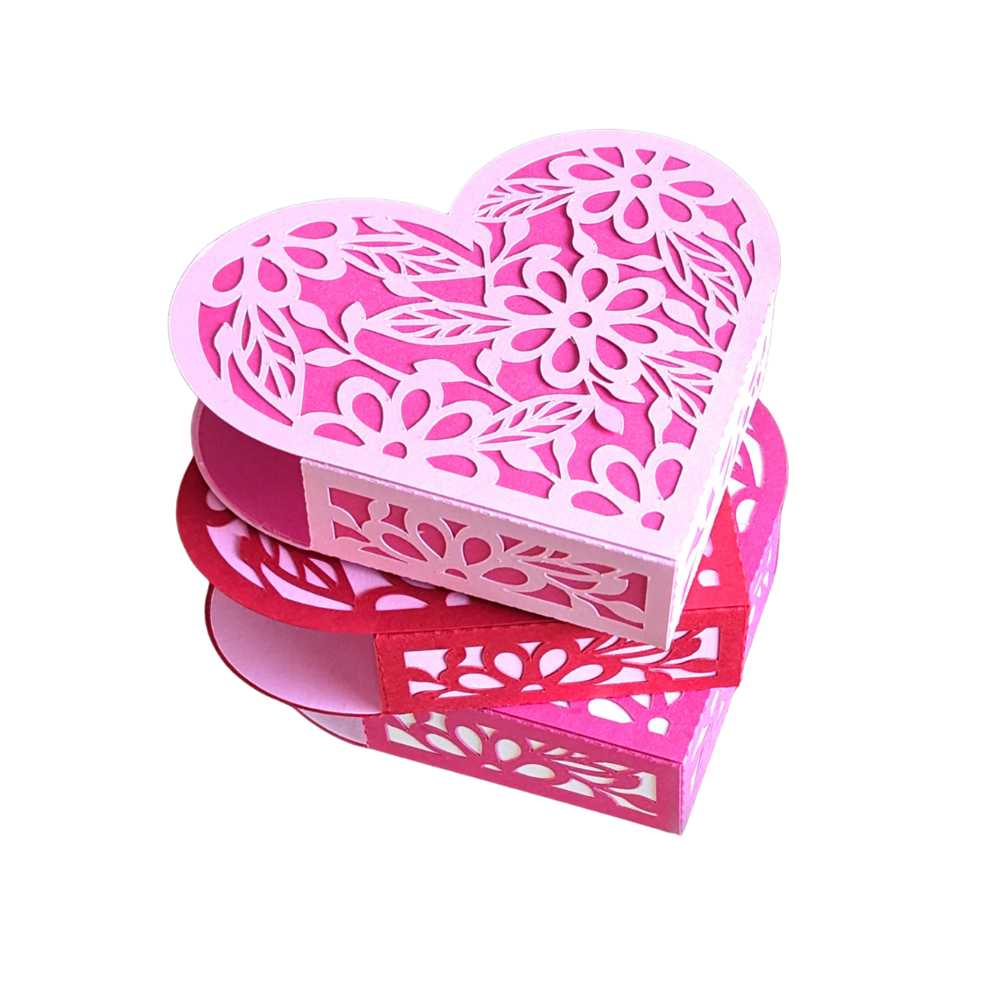 Pink Heart Shaped Box with Debossing