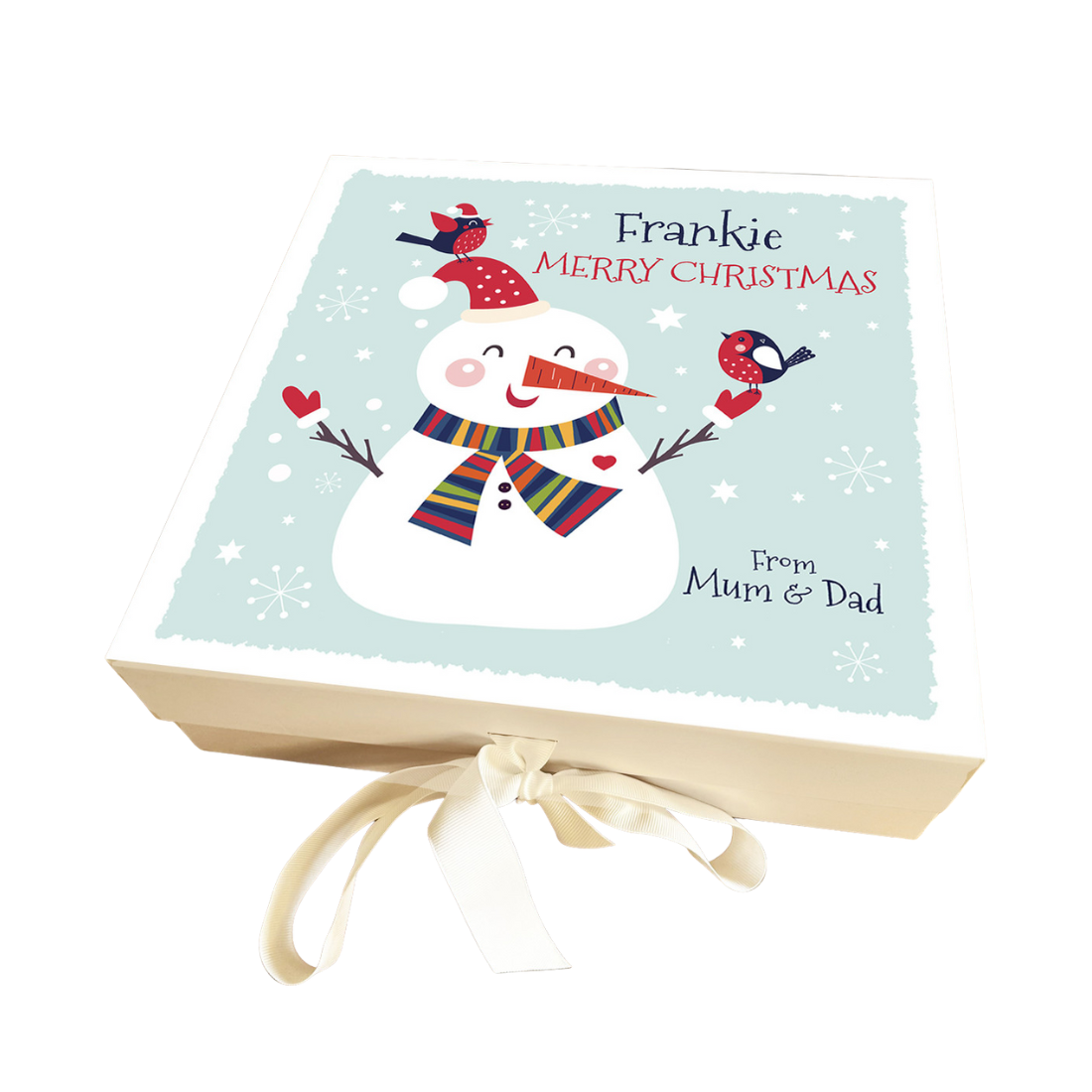 White Snowman Christmas Lid-off Boxes