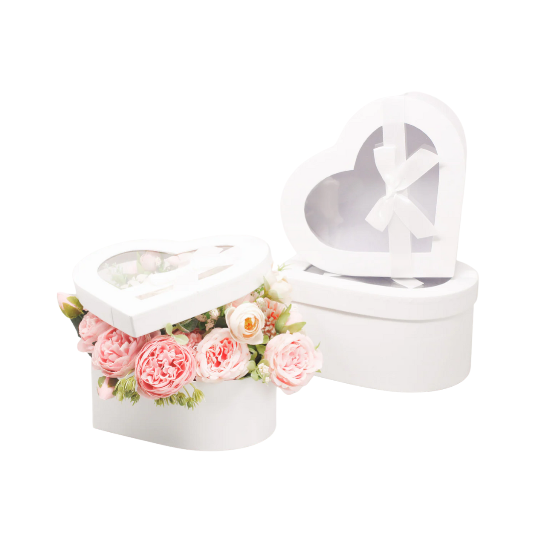 Flower Heart Shaped Boxes with Ribbon