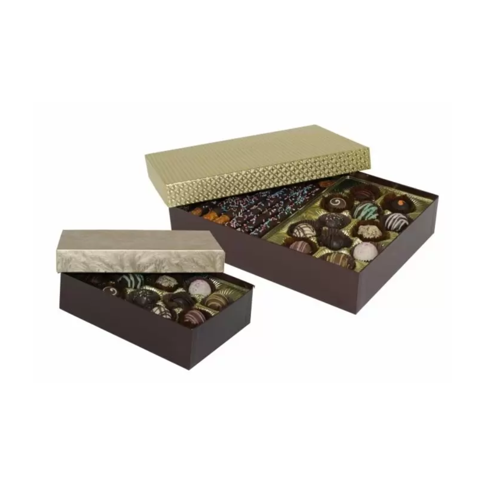 Gold Lid / Chocolate Base Rigid Candy Boxes