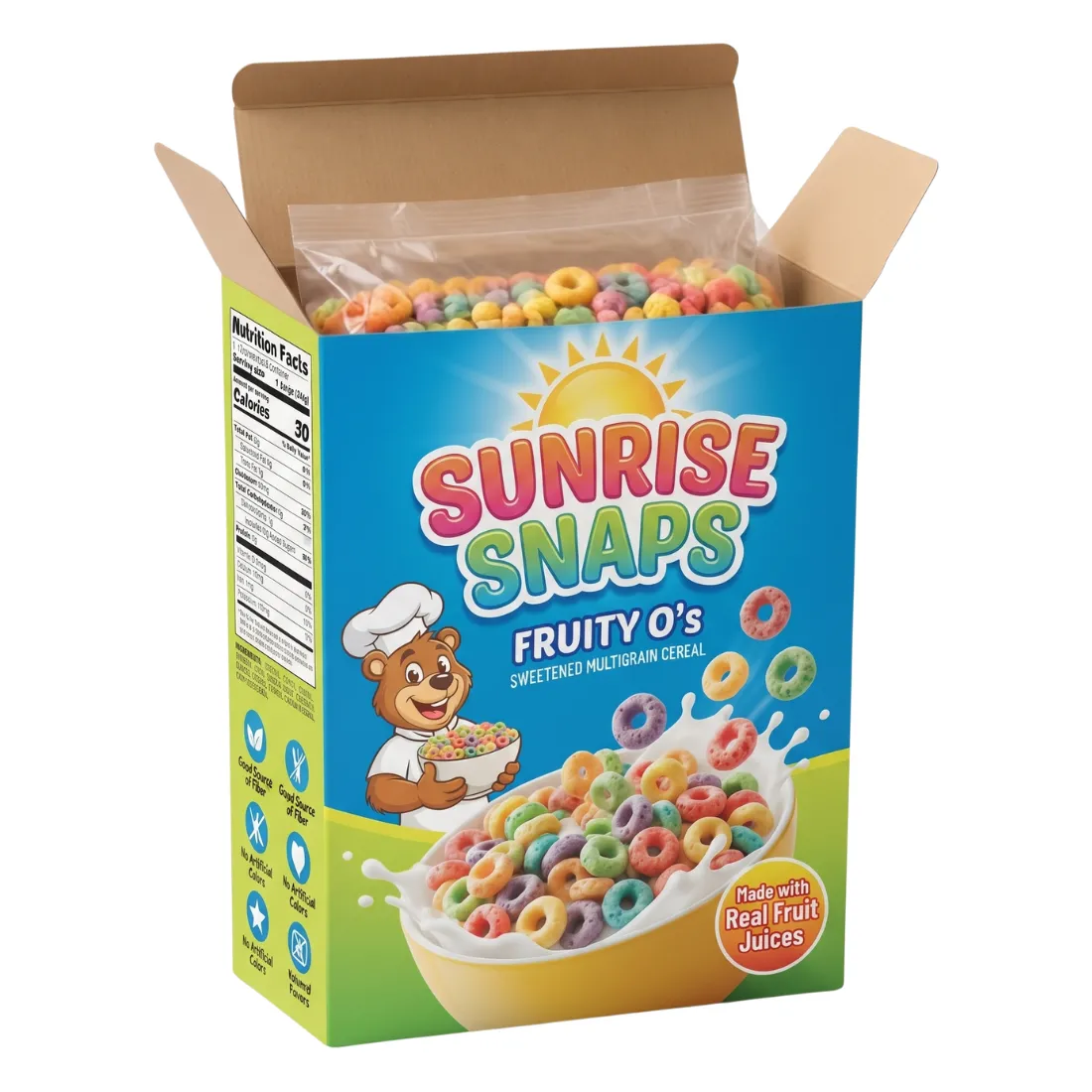 Custom Colorful Cereal Boxes